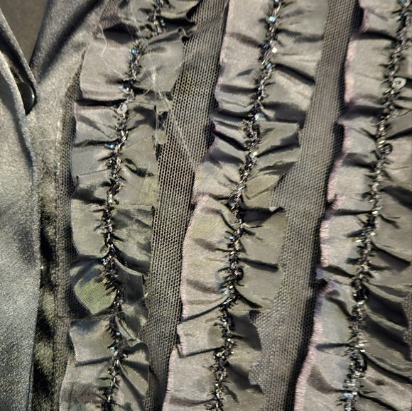 Frank Lyman vintage beauty frill neck button up shirt size 10 - Picture 5 of 8